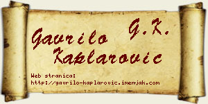 Gavrilo Kaplarović vizit kartica